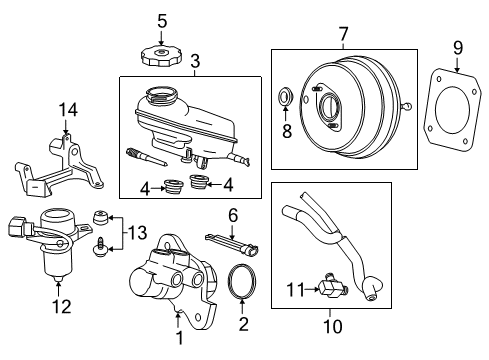 2015 Cadillac ATS Brake Booster Diagram for 84614709