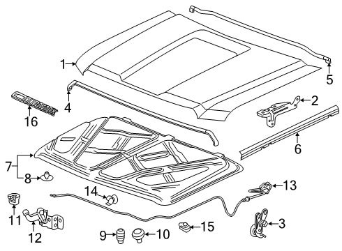 2017 GMC Sierra 2500 HD Hood & Components Diagram