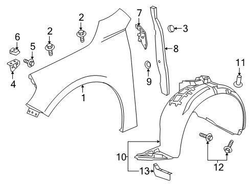 2021 Chevy Malibu Fender & Components Diagram