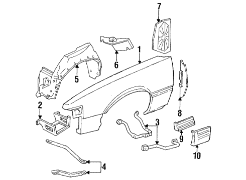 1988 Pontiac Grand Am Body Side Molding, Passenger Side Diagram for 12392710