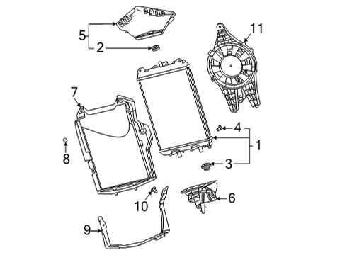 2022 Chevy Corvette Radiator & Components Diagram