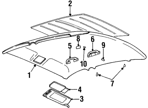 1999 Oldsmobile Aurora Interior Trim - Roof Diagram