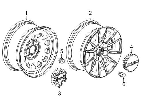 2023 GMC Sierra 1500 Wheels Diagram