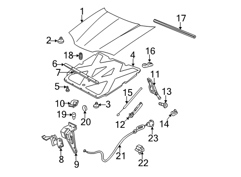 2005 Chevy Impala Hood & Components Diagram