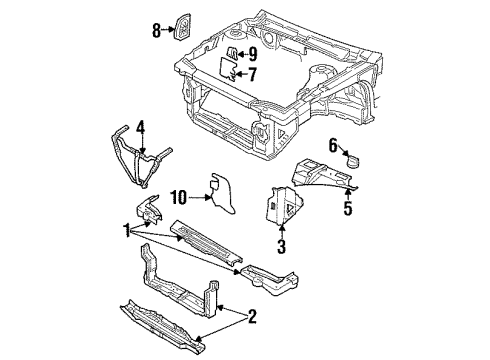 1993 Pontiac Grand Am Upper Tie Bar, Front Diagram for 12463181