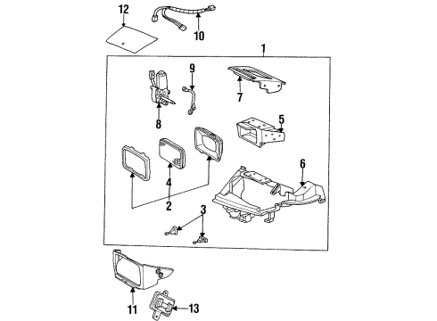 1994 Saturn SC2 Headlamp Assembly, Driver Side Diagram for 21110139