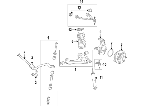 2022 Chevy Express 2500 Upper Control Arm Bushing Diagram for 23428561