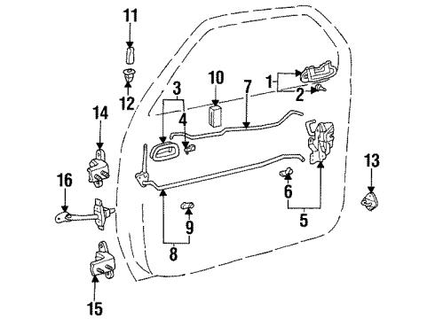 2001 Chevy Prizm Lock Diagram for 94857503
