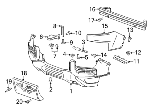 2022 Chevy Colorado Bumper Cover Diagram for 84461421