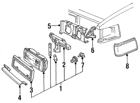 1993 Cadillac DeVille Bulbs Diagram