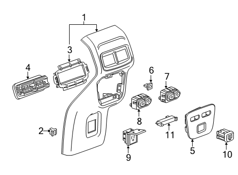 2020 GMC Terrain Accessory Panel, Black Diagram for 84157560
