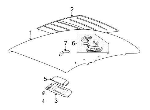 1997 Buick Park Avenue Grip Handle, Blue, Driver Side Diagram for 12372610