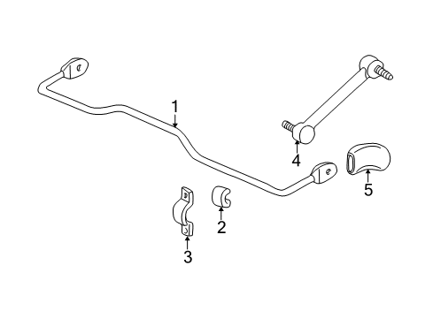 2005 Buick Century Rear Suspension Components, Stabilizer Bar Diagram