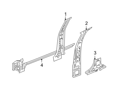 2005 Cadillac STS Center Pillar & Rocker Diagram
