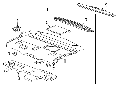 2018 Cadillac CT6 Interior Trim - Rear Body Diagram