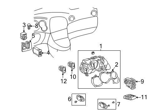 2004 Pontiac Vibe A/C & Heater Control Units Diagram