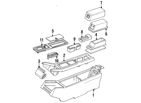 1990 Cadillac Seville Lock, Front and Rear Diagram for 1648174
