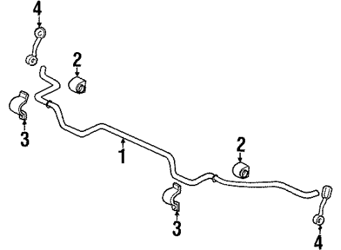 1999 Oldsmobile Cutlass Rear Suspension Components, Stabilizer Bar Diagram