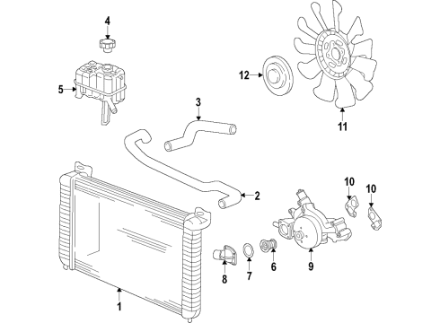 2017 Chevy Silverado 3500 HD Fan Blade Diagram for 84945674