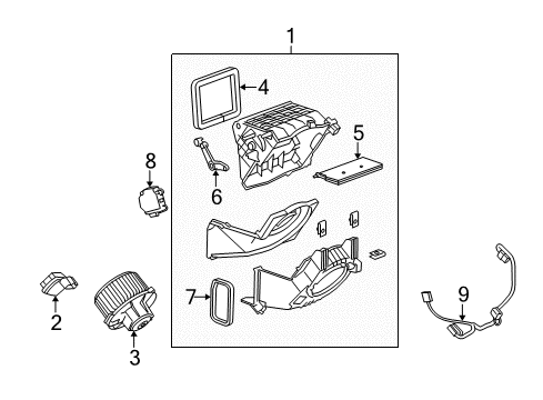 2005 Cadillac STS Blower Motor & Fan Diagram