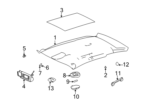 2005 Chevy Monte Carlo Interior Trim - Roof Diagram