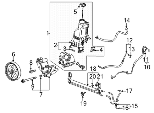 2022 Chevy Silverado 3500 HD P/S Pump & Hoses, Steering Gear & Linkage Diagram