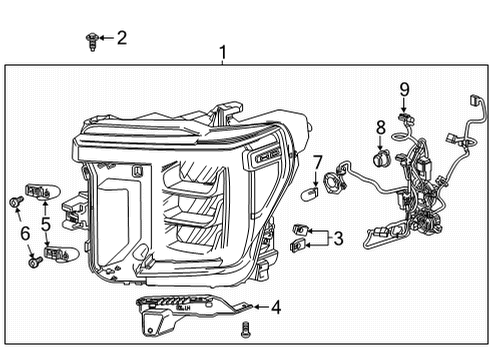 2022 GMC Sierra 3500 HD Bulbs Diagram