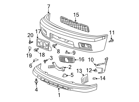 2005 Chevy Colorado Front Bumper Diagram