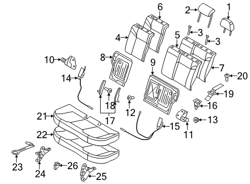 2008 Saturn Astra Seat Back Pad, Rear Driver Side Diagram for 13204032
