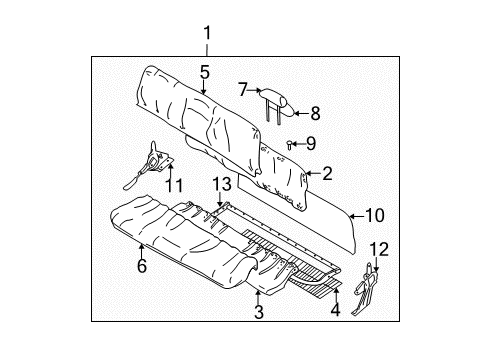 2006 Chevy Silverado 2500 HD Rear Seat Components Diagram