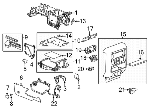 2023 GMC Hummer EV Pickup Console Diagram