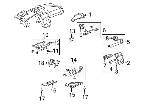 2007 Saturn Outlook Cluster & Switches, Instrument Panel Diagram