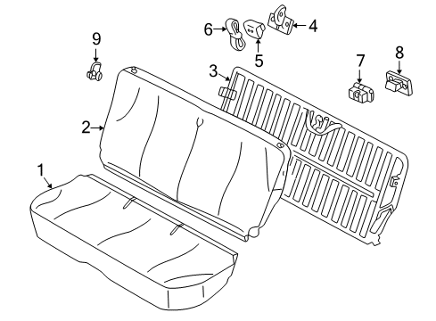1998 Pontiac Sunfire Seat Belt Guide Diagram for 22591853