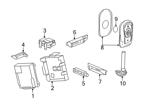 2020 Buick Regal TourX Keyless Entry Components Diagram