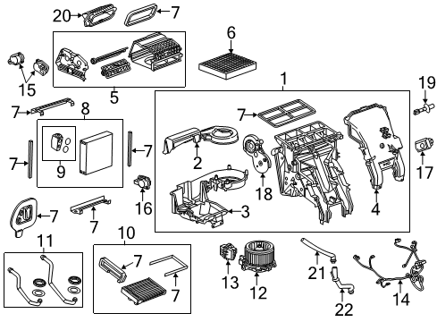 2017 Buick Verano A/C Evaporator & Heater Components Diagram