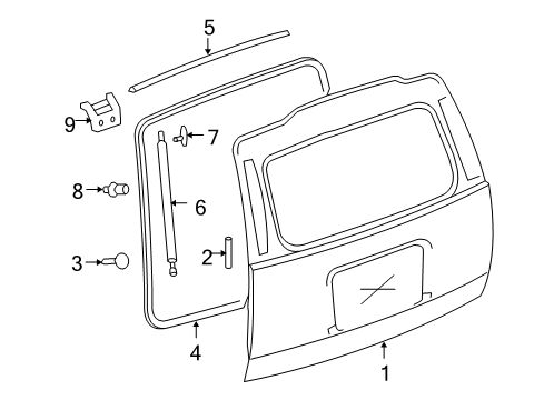 2012 Cadillac Escalade Gate & Hardware Diagram