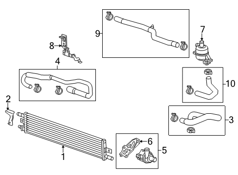 2014 Buick LaCrosse Radiator & Components Diagram
