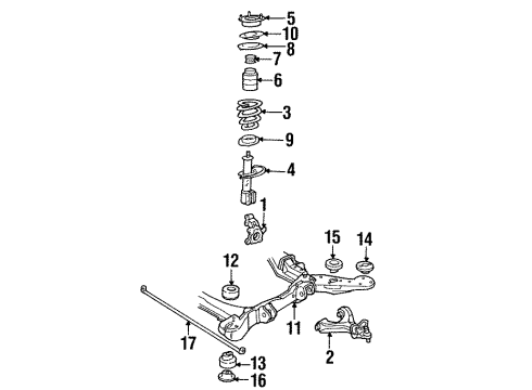 1993 Cadillac DeVille Front Suspension Components, Lower Control Arm, Stabilizer Bar Diagram