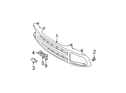 1994 Chevy S10 Grille & Components Diagram