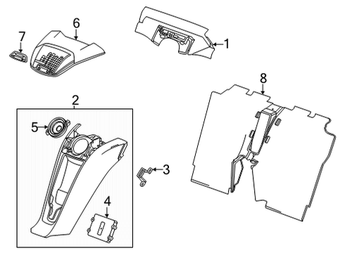 2022 Chevy Corvette Interior Trim - Rear Body Diagram