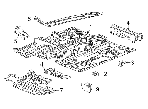 2021 Chevy Malibu Floor & Rails Diagram