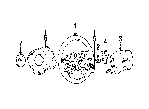 2003 Oldsmobile Aurora Steering Column, Steering Wheel Diagram