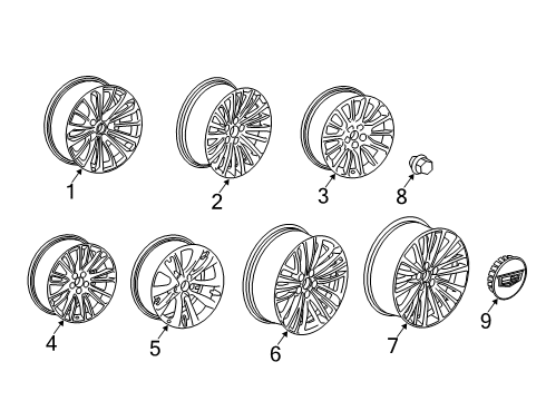 2020 Cadillac CT6 Wheel Diagram for 84506774