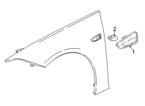 2020 Buick Regal TourX Side Repeater Lamps Diagram