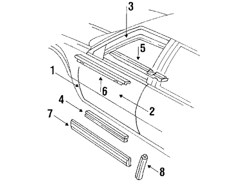 1990 Oldsmobile Delta 88 Mirror Cover, Rear Driver Side Diagram for 20638337