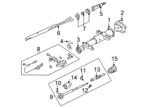 1999 GMC C3500 Lower Steering Column Diagram