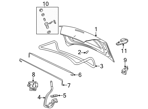 2004 Oldsmobile Alero Trunk Lid Diagram