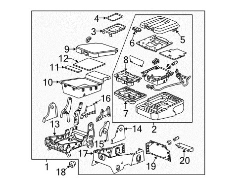 2017 GMC Yukon Front Seat Components Diagram