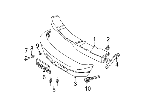 1999 Oldsmobile Bravada Front Bumper Diagram