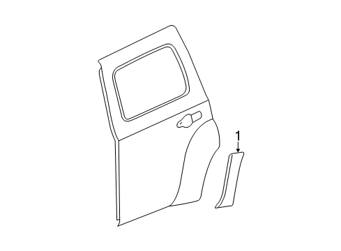 2010 Chevy HHR Exterior Trim - Rear Door Diagram